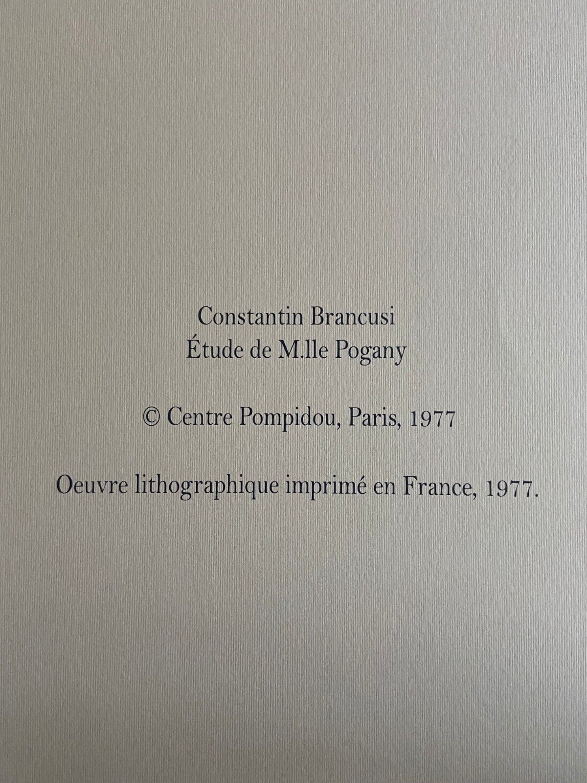 Constantin Brancusi Lithograph Mo Centre Pompidou