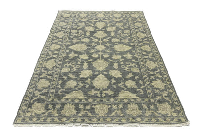 Hand-Knotted Floral Transitional Oriental Rug