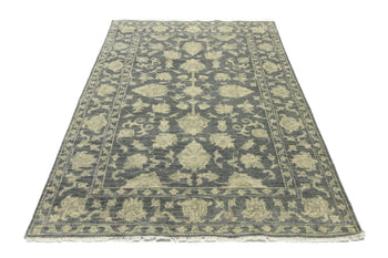 Hand-Knotted Floral Transitional Oriental Rug