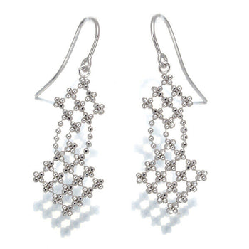 Tiffany&Co. Earrings Cut Ball Bead Hook 18K 750 White Gold
