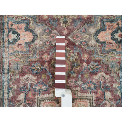 2'8"X23'10" Sangria Red Hand Knotted Wool Heris Revival Xl Runner Rug