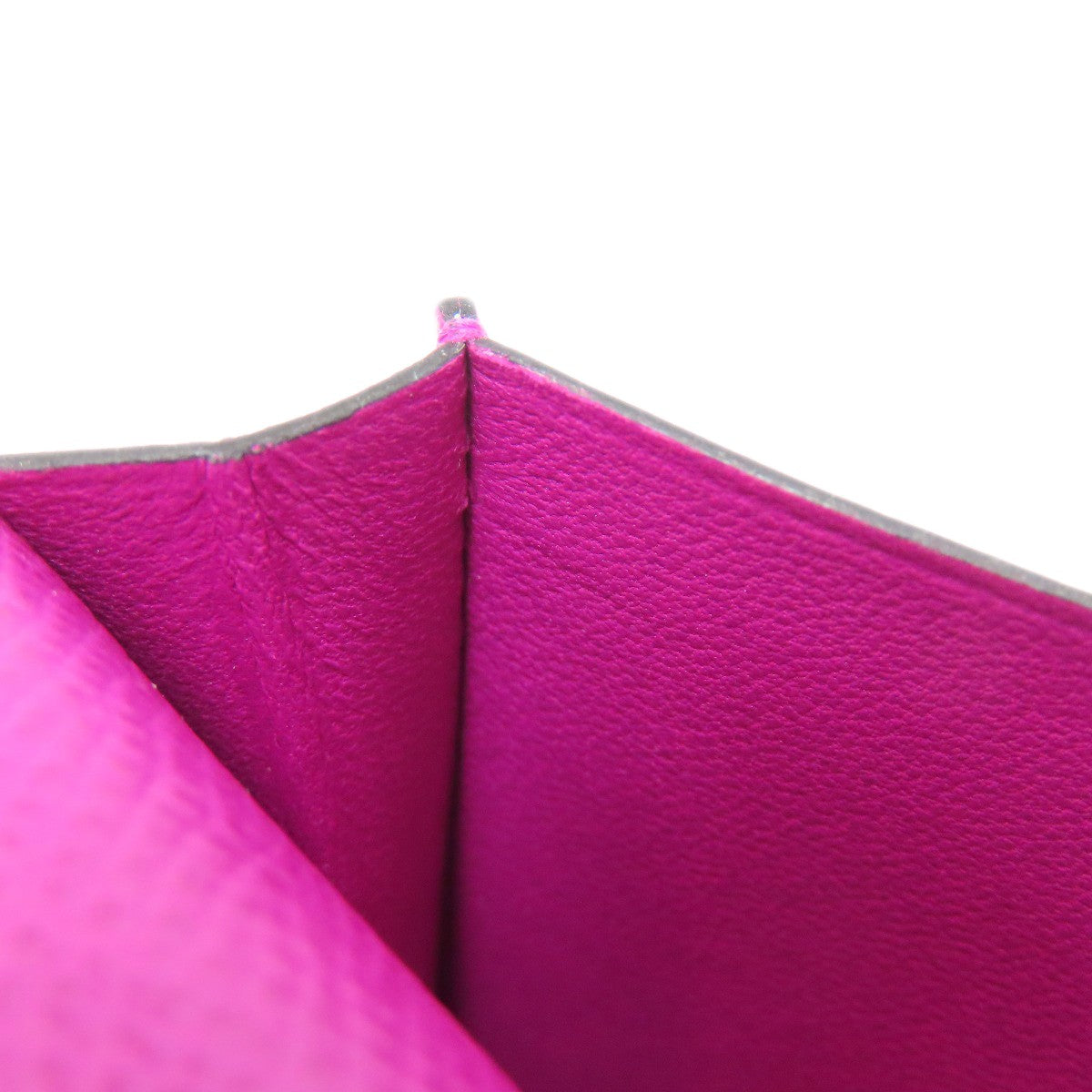 wallet HERMES Bearn soufflet Blue Indigo Rose Purple Silver Hardware Long