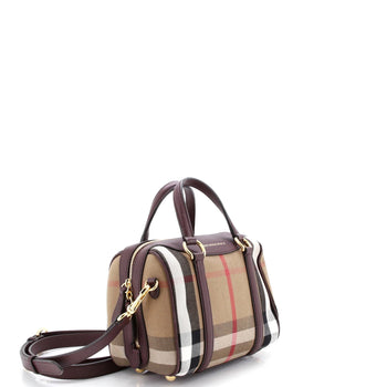 Burberry Alchester Convertible Satchel House Check Canvas Small