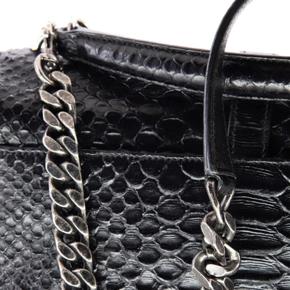 Saint Laurent Classic Monogram College Bag Python Embossed Leather Medium