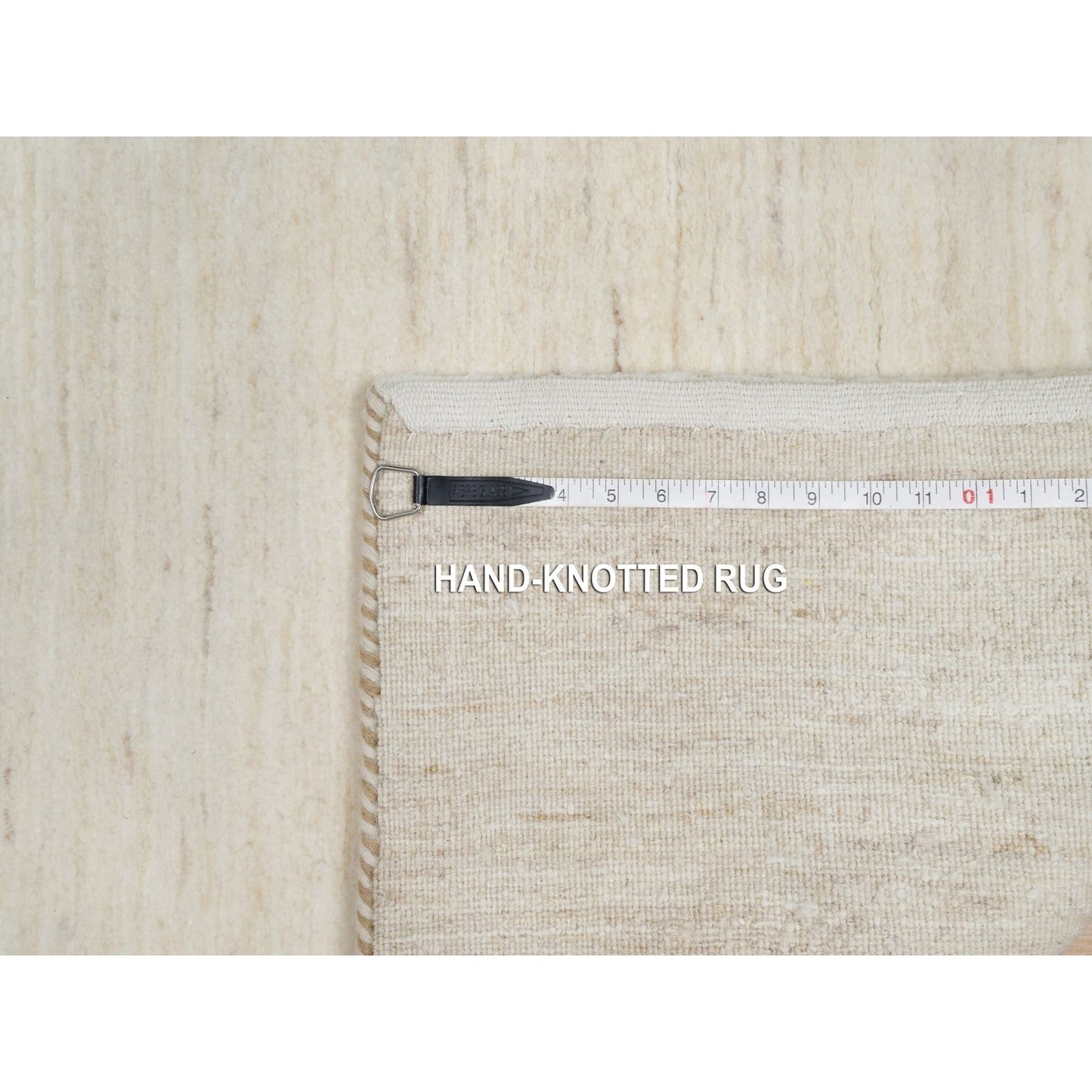 2'5"X5'10" White Wool Hand Knotted Lori Buft Gabbeh Modern Runner Rug