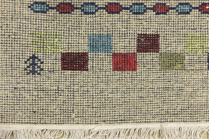 Hand-Knotted Tribal Indo-Gabbeh Pictorial Runner