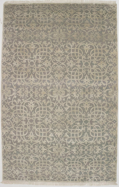 6X9 ft Signed Extra Fine 400 Knots Handmade Oriental Rug Gray Beige Decor Carpet