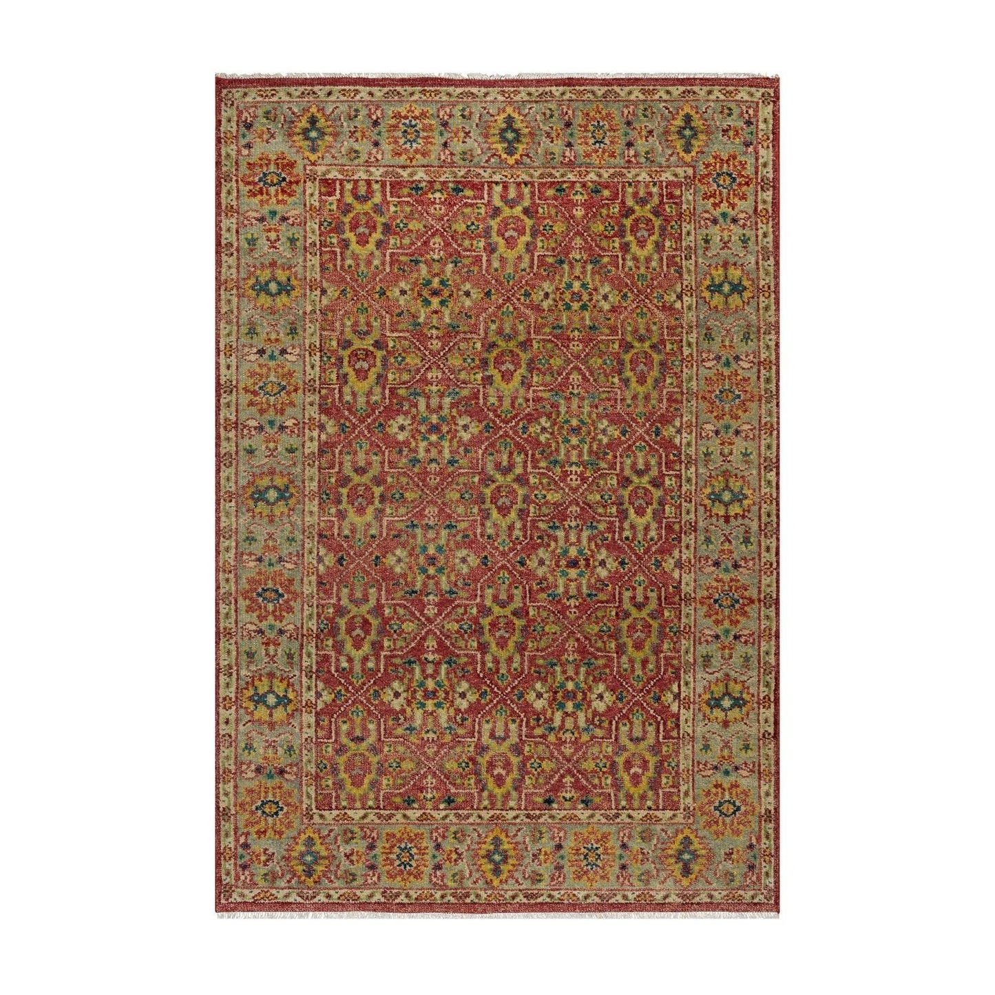 6'X8'10" Savvy Red Antiqued Oushak Reimagined 100% Wool Hand Knotted Rug