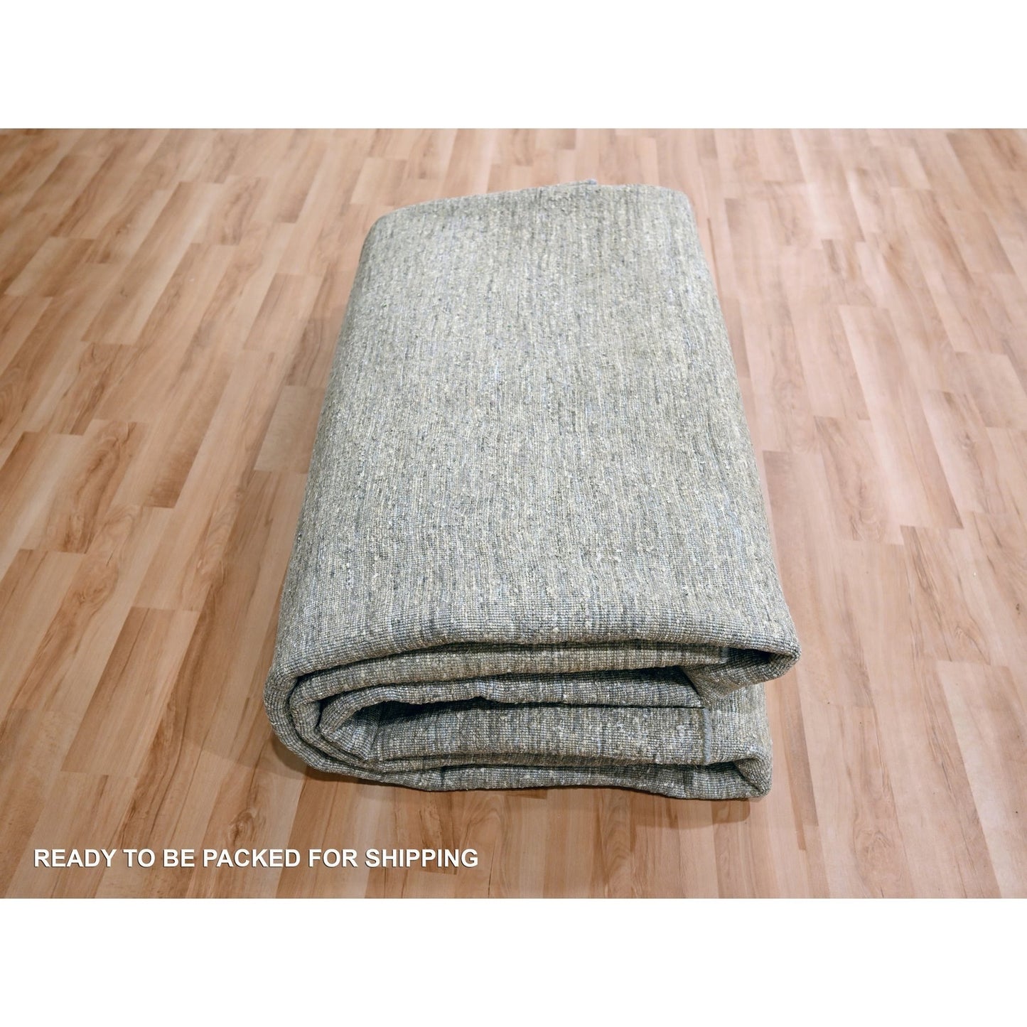 9'1"x11'10" Warm Taupe Plain Solid Design Pure Sari Silk Hand Knotted Rug