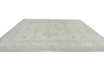 Handspun Wool Oushak Oriental Rug 9X12 Ft Muted