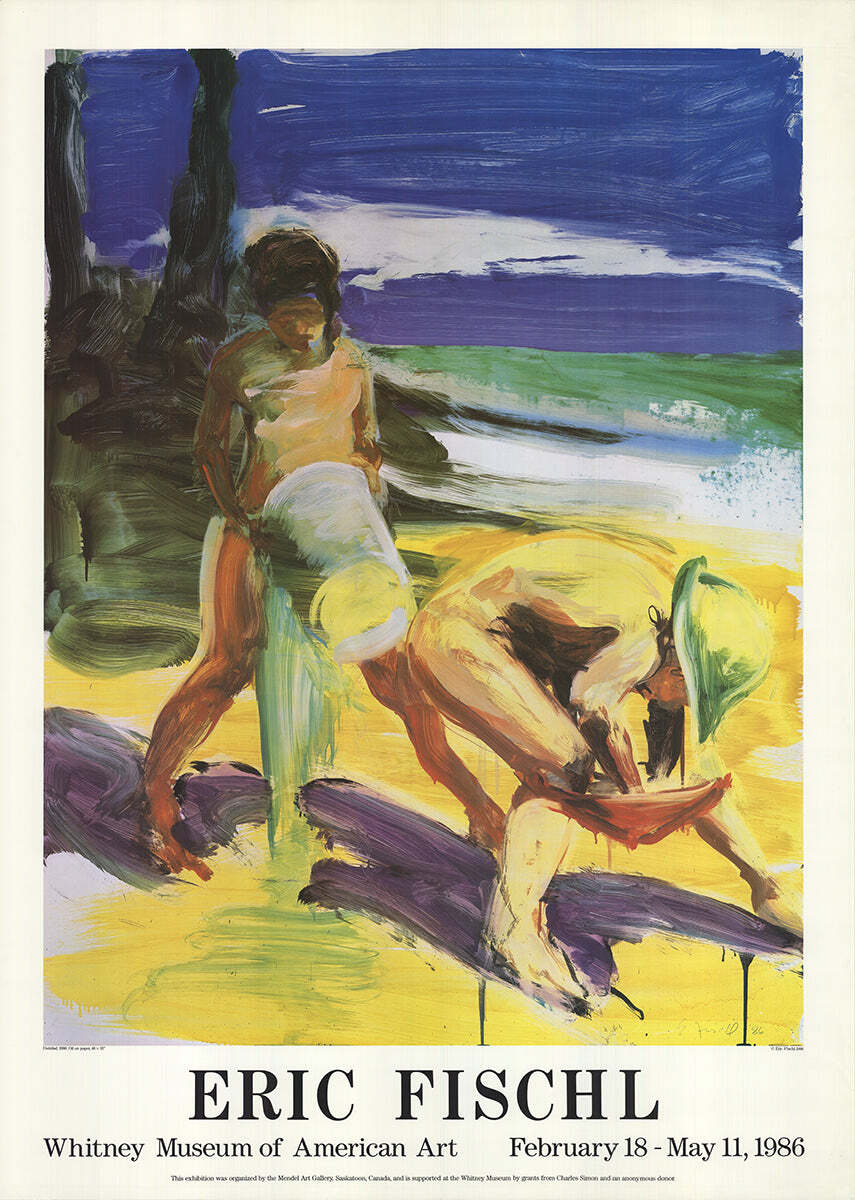 Eric Fischl Kids At The Beach " Poster Contemporary Multicolor Y