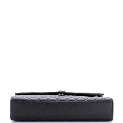 Large Saint Laurent Classic Monogram Envelope Satchel Mixed Matelasse Leather
