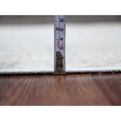 2'3"X29'4" Gray Heris Design High Mountain Wool Hand Knotted Runner Rug