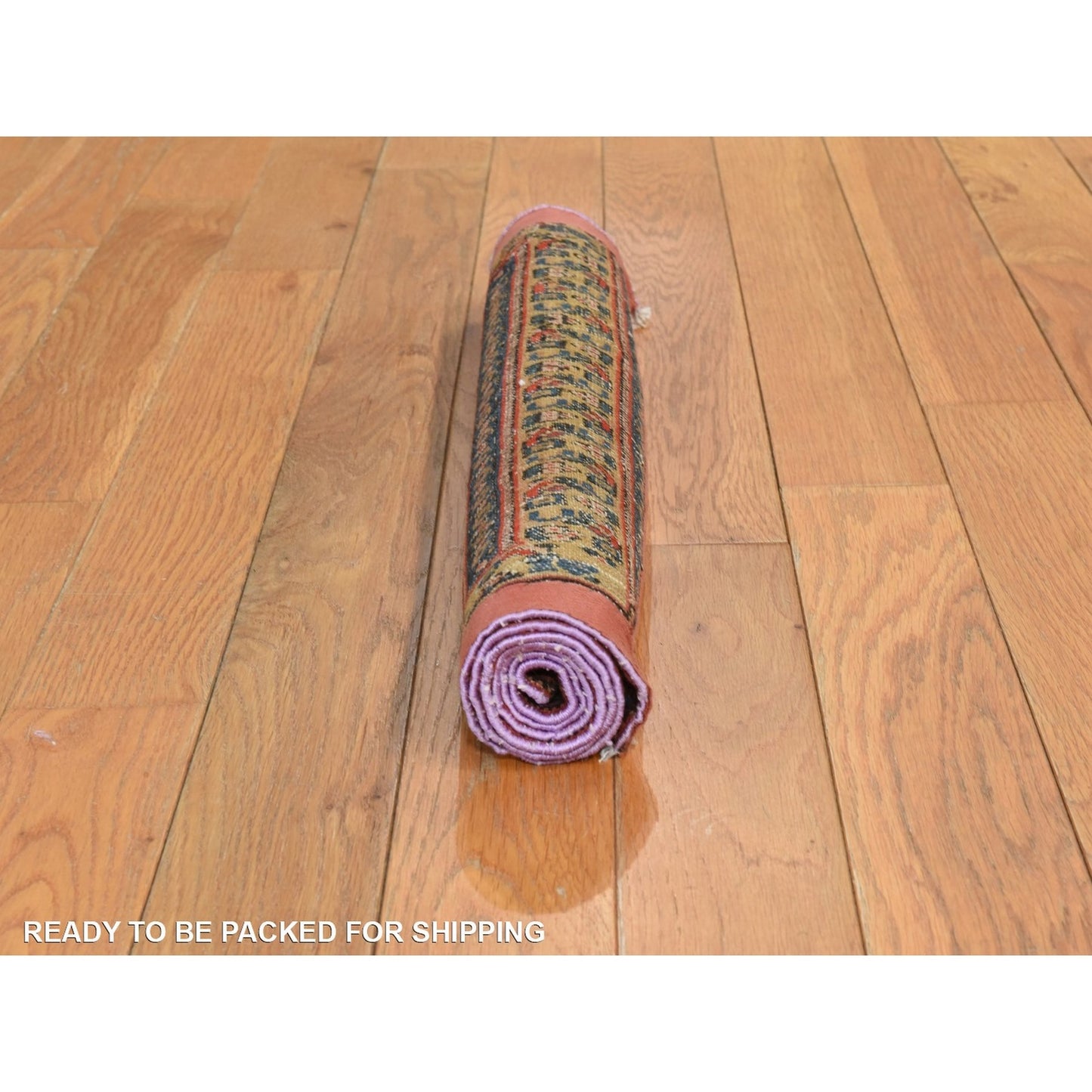 1'10"X3'2" Red Antique Zoroastrian Even Wear Wool Hand Knotted Mat Rug