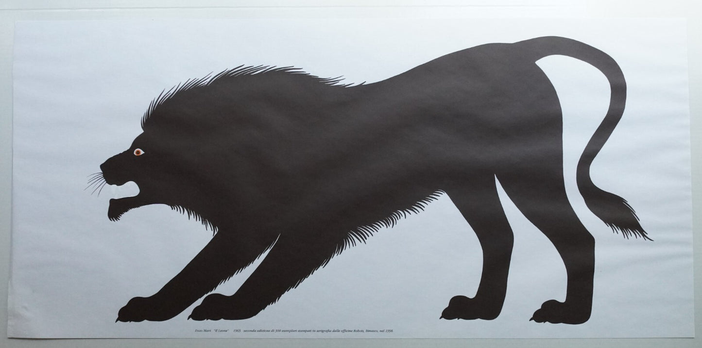 Enzo Mari1965-1998 IL LEONE Silkscreen print limited to 300 copies