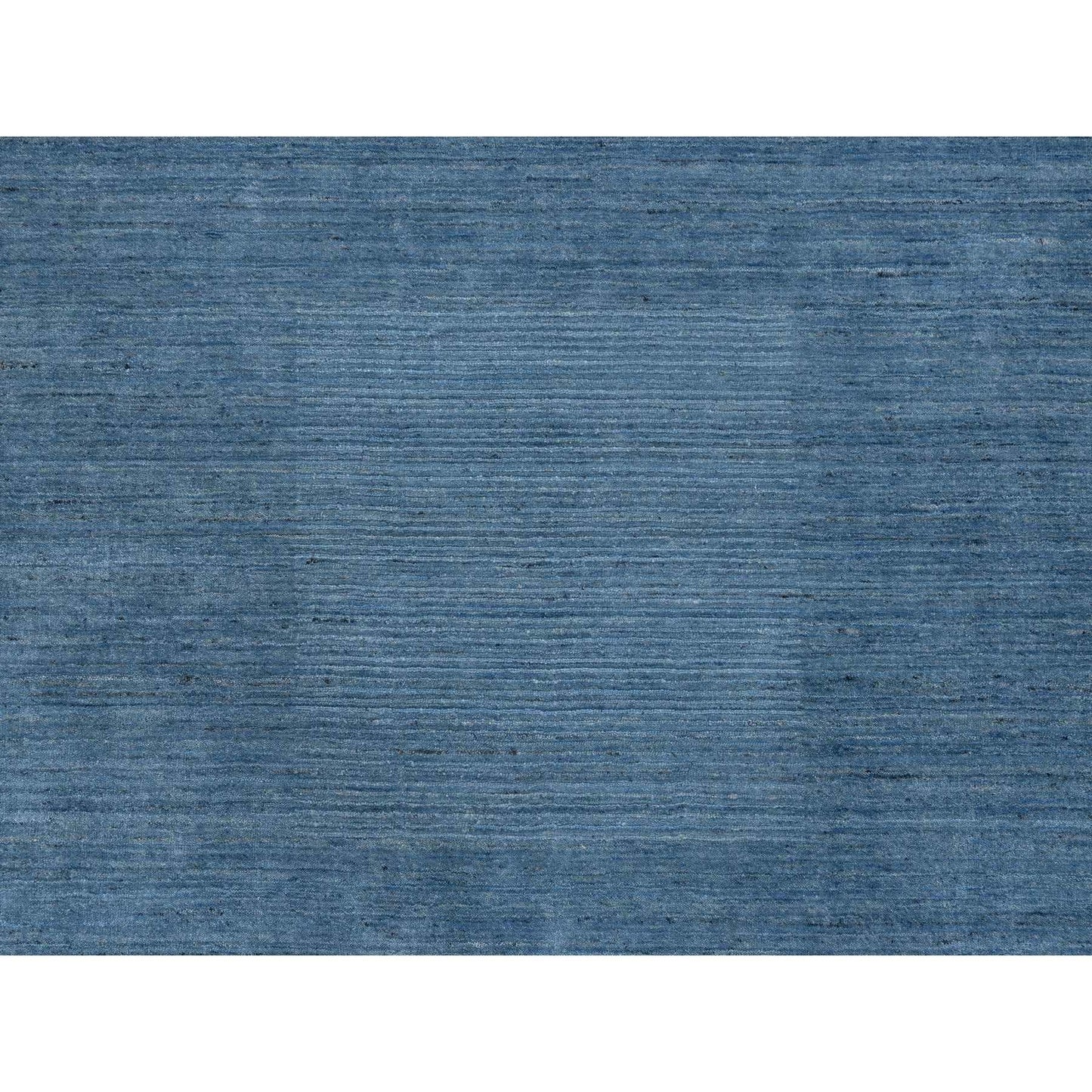 10'1"X14' Denim Blue Modern Design Pure Wool Hand Loomed Rug