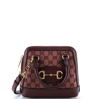 Gucci Horsebit 1955 Top Handle Bag Gg Canvas With Leather Mini