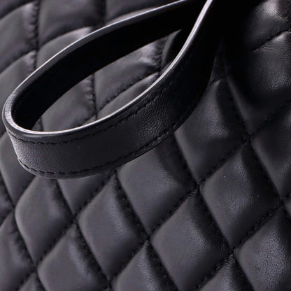 Versace Medusa Icon Chain Zip Tote Quilted Leather Tall