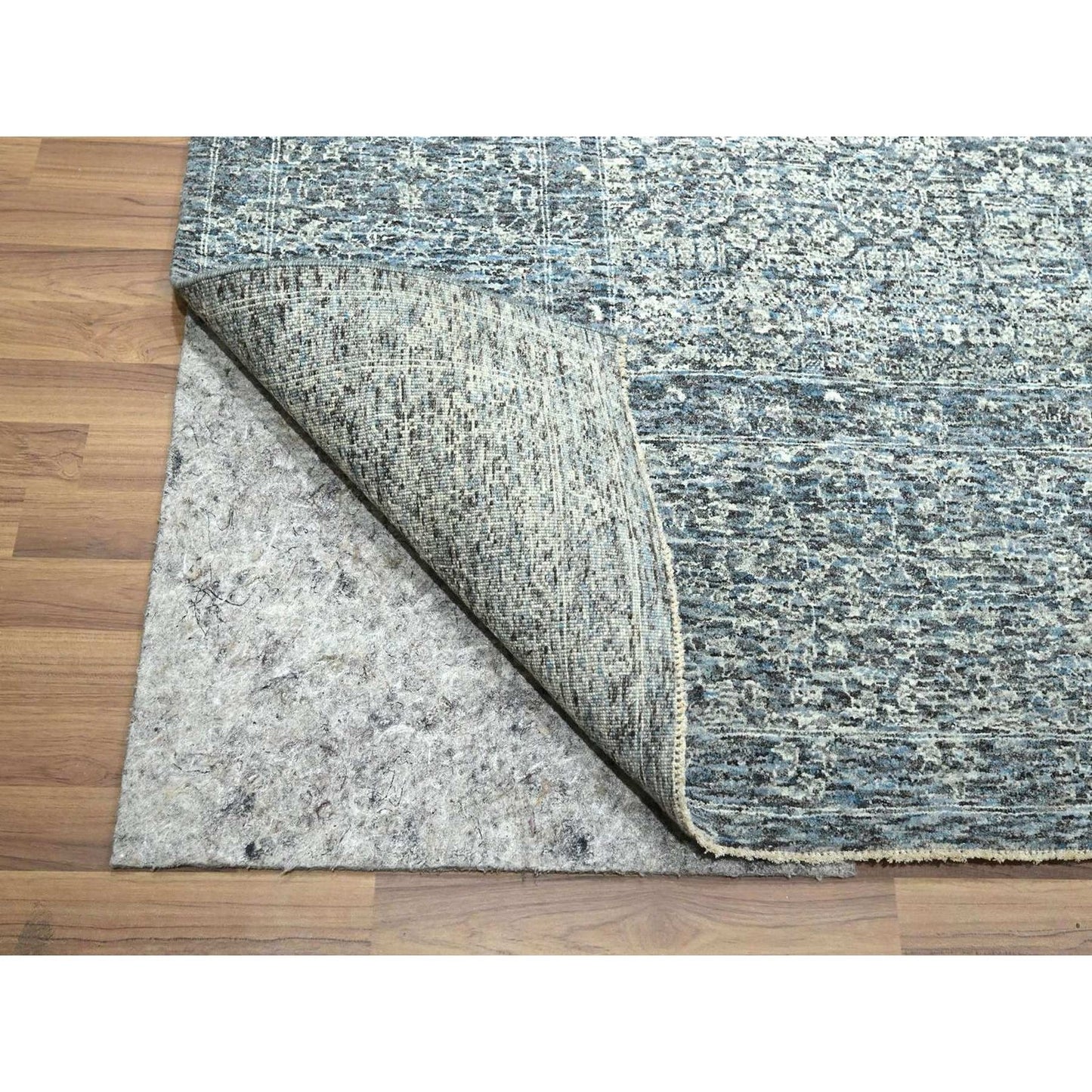 9'X12' Blue 14Th Century Influence Mamluk Design Hand Knotted Wool Rug