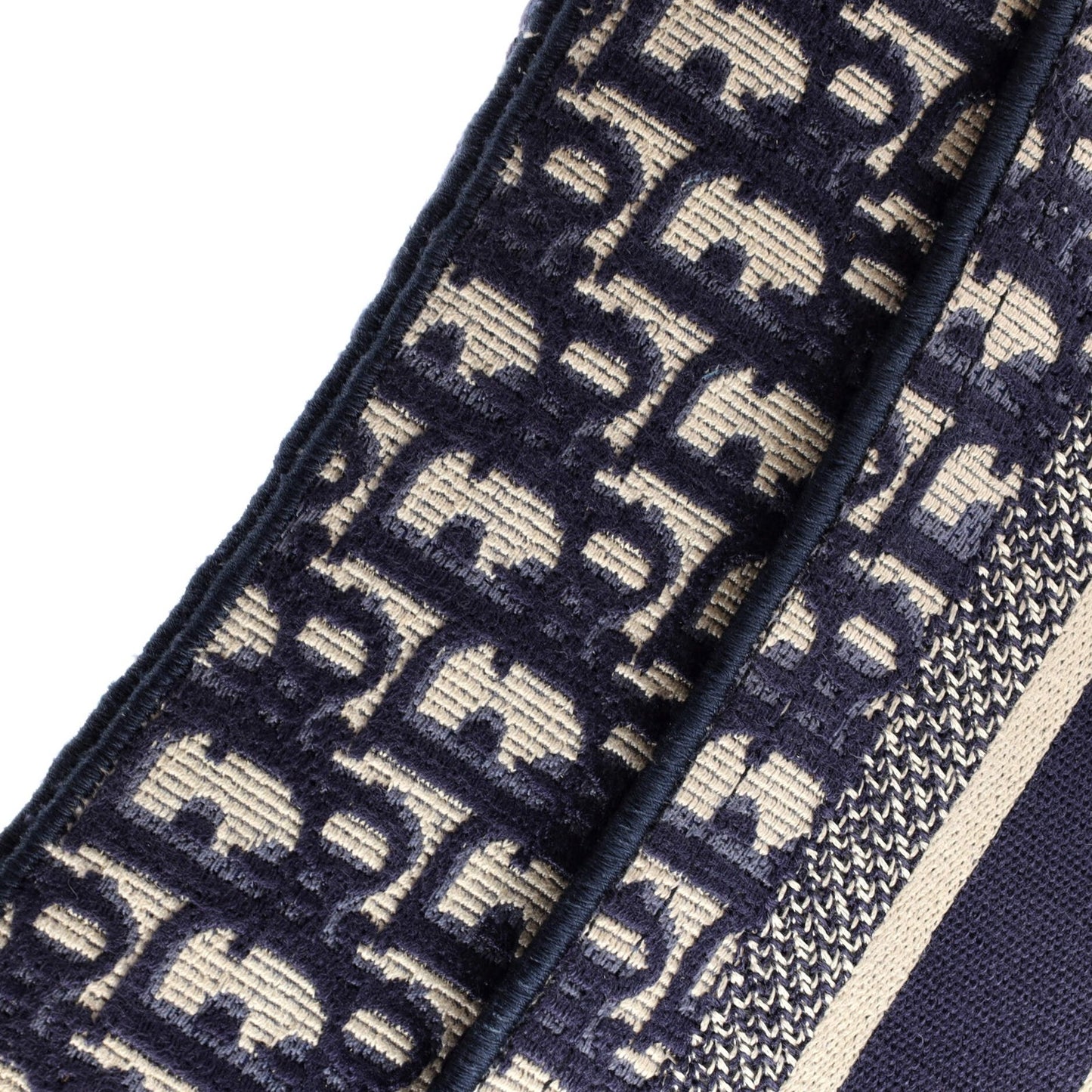 Christian Dior Saddle Handbag Logo Embroidered Oblique Canvas Medium