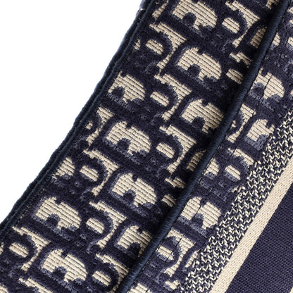 Christian Dior Saddle Handbag Logo Embroidered Oblique Canvas Medium