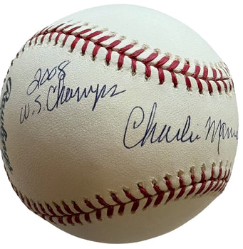 Charlie Manuel Autographed Official Major League Baseball (Jsa)