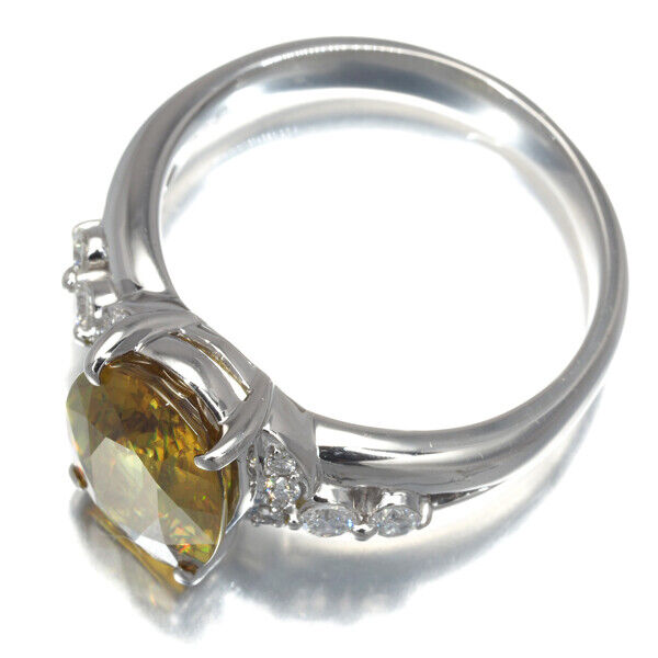 Sphene 3.01Ct Diamond 0.21Ct Ring 900 Platinum