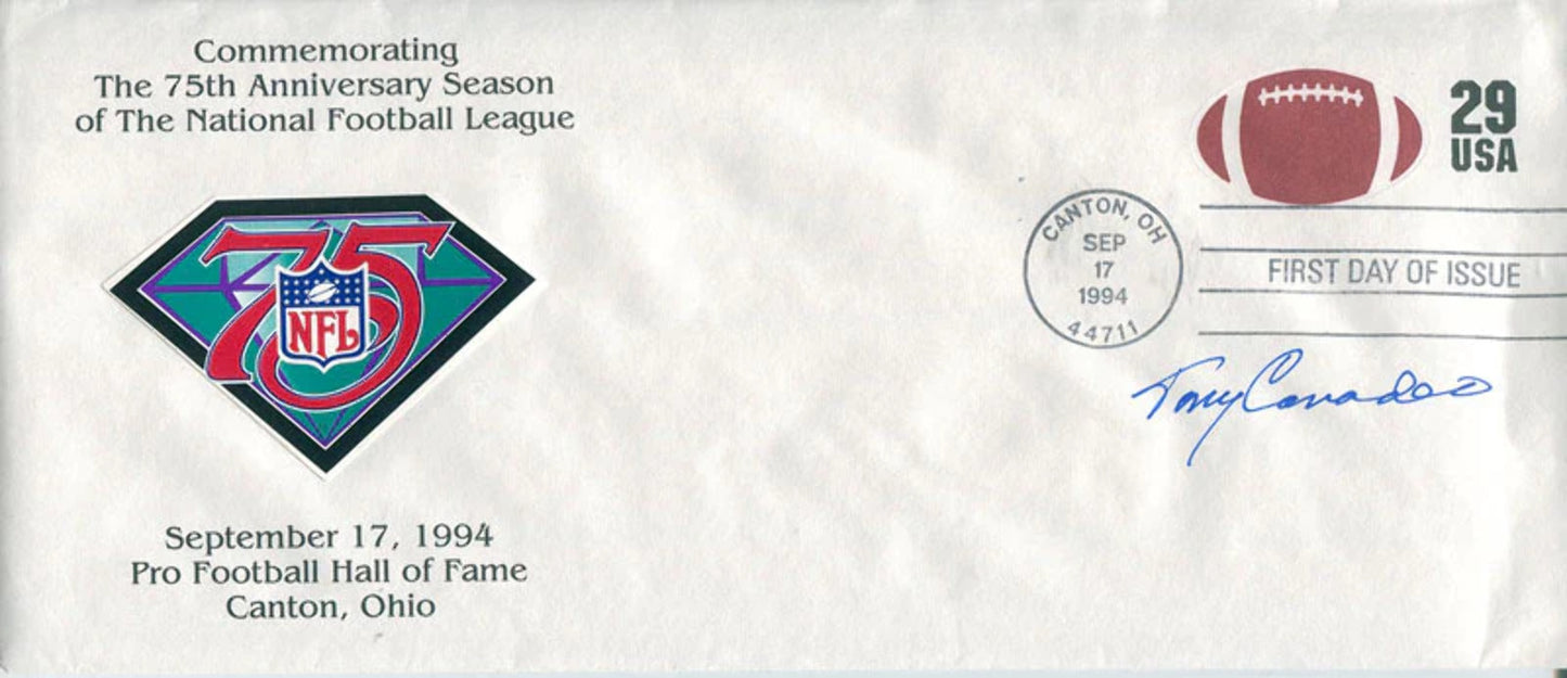 Tony Canadeo Autographed 1994 First Day Of Issue Cache