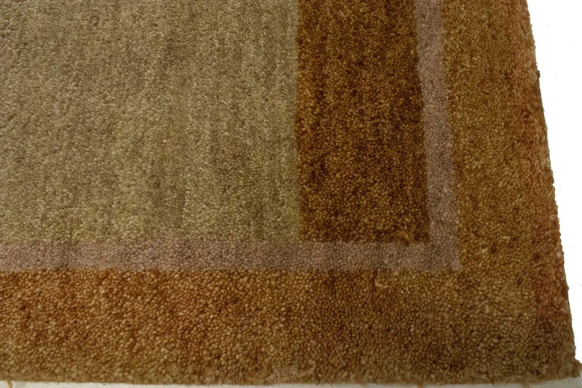 Small Beige And Rust Gabbeh Rug Tribal Design