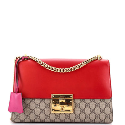 Gucci Padlock Shoulder Bag Gg Coated Canvas And Leather Medium
