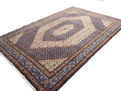 Cream Vintage Oriental Rug Traditional Classic
