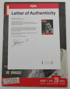 Joe Dimaggio Hof Signed/Auto Aug. 1, 1949 Life Magazine Yankees Psa/Dna 192811