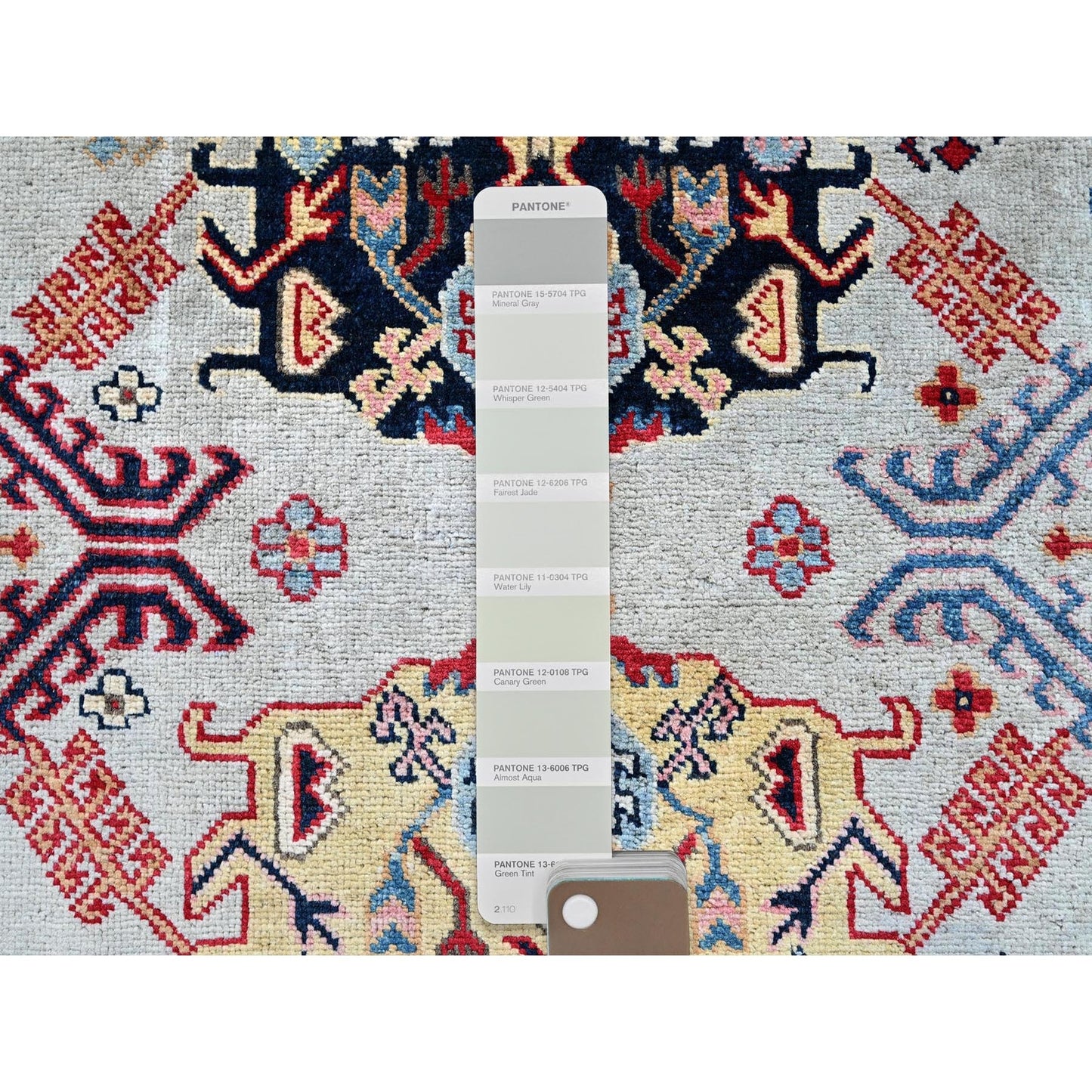 7'10"X9'10" Whisper Green Afghan Oushak Design 100% Wool Hand Knotted Rug