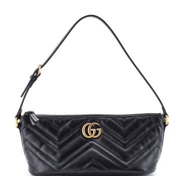 Gucci Gg Marmont Pochette Shoulder Bag Matelasse Leather Small