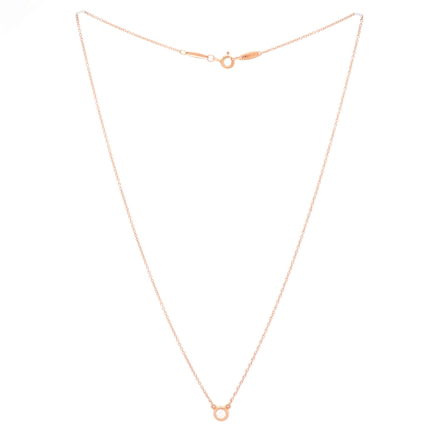 Tiffany & Co. Elsa Peretti Diamonds By The Yard Pendant Necklace 18K Rose Gold