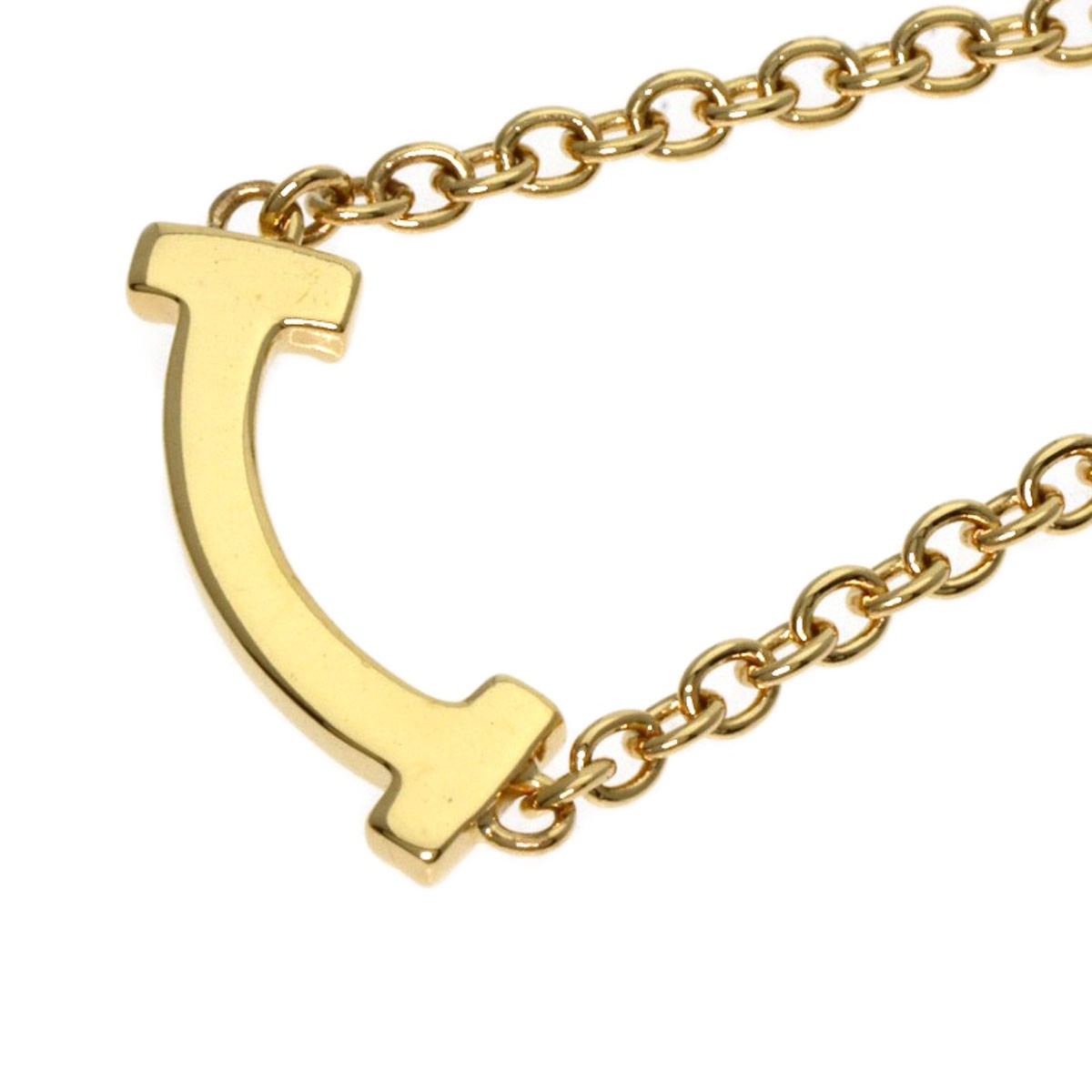 Tiffany & Co. K18 Yellow Gold T Smile Mini Diamond Bracelet