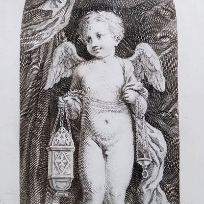 Print Francesco Bartolozzi after Domenichino 1762 Engraving -Four Angels Antique