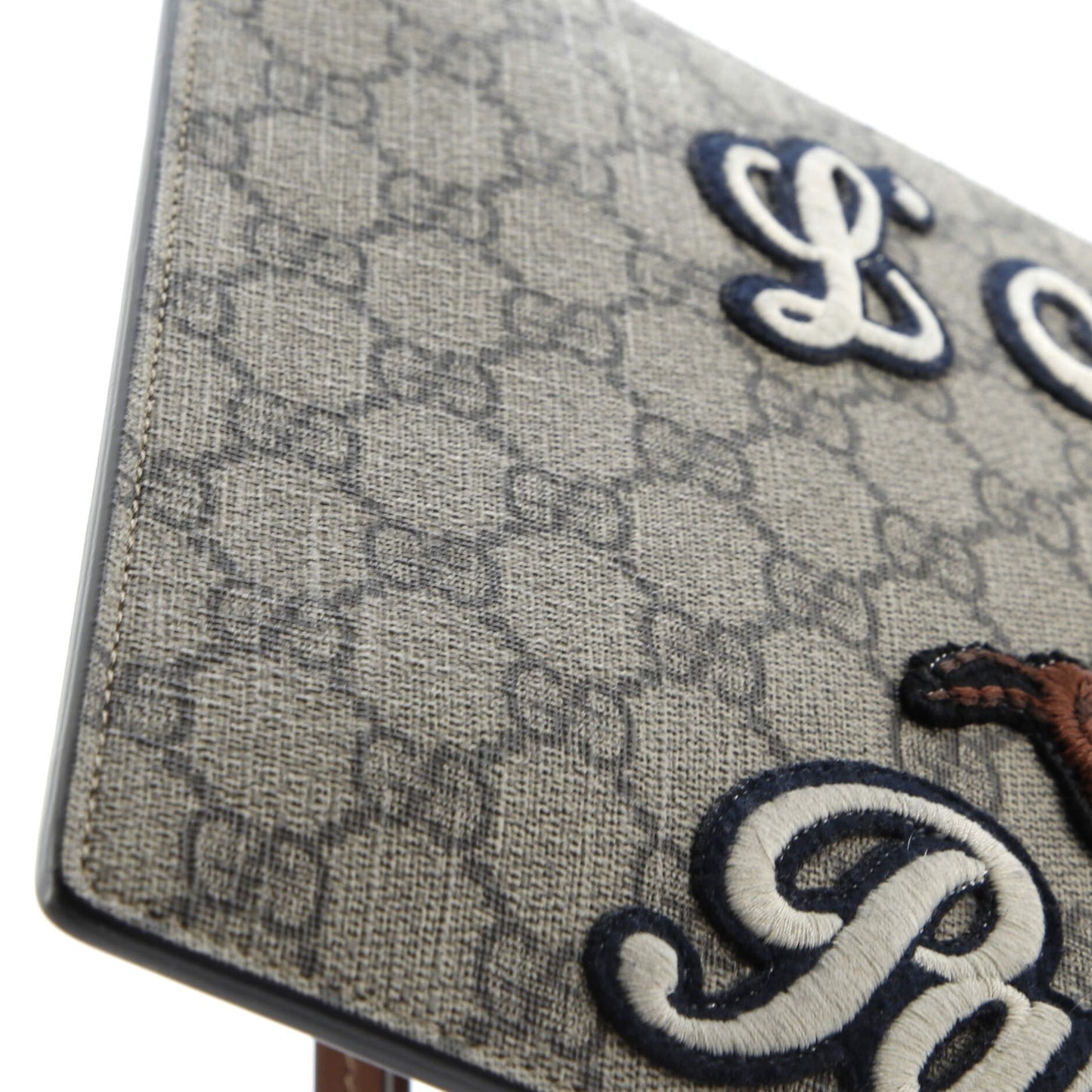 Gucci Zipped Pouch Leather With Applique Large