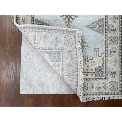 2'9"X21'9" Gray Zoroastrian Village Inspired Wool Hand Knotted Runner Rug