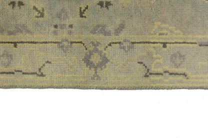 Muted Floral Design Oushak Chobi Runner Rug