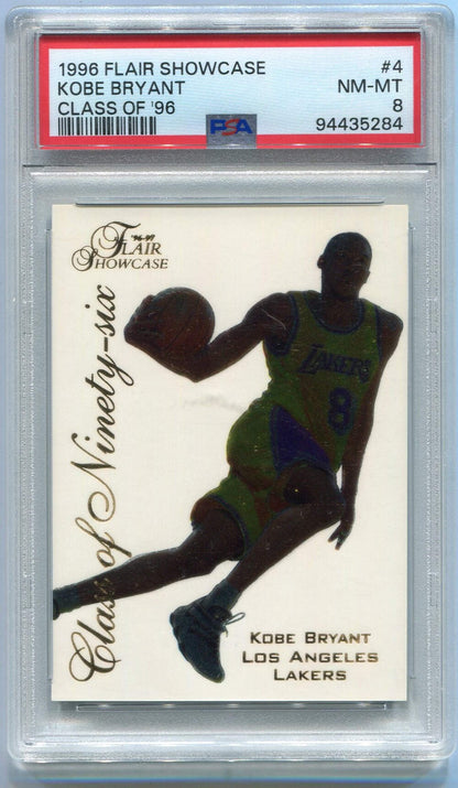 Kobe Bryant 1996 - 1997 Flair Showcase Class Of Ninety-Six Card #4 Psa Graded 8
