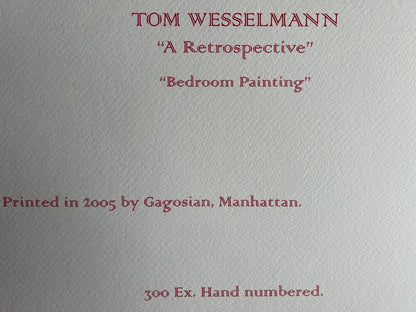 Tom Wesselmann Lithograph Coa Hand Numbered 300 Ex