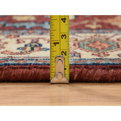 2'5"X20'1" Red Antiqued Fine Heris Wool Hand Knotted Xl Runner Rug