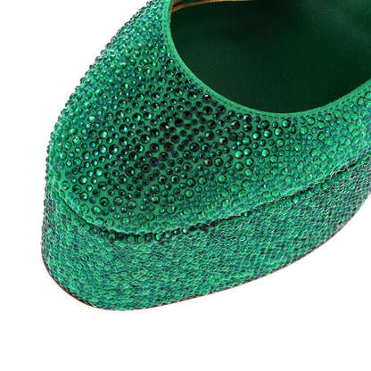 Valentino Garavani Women'S Tan-Go Platform Pumps Crystal Embellished Suede 155