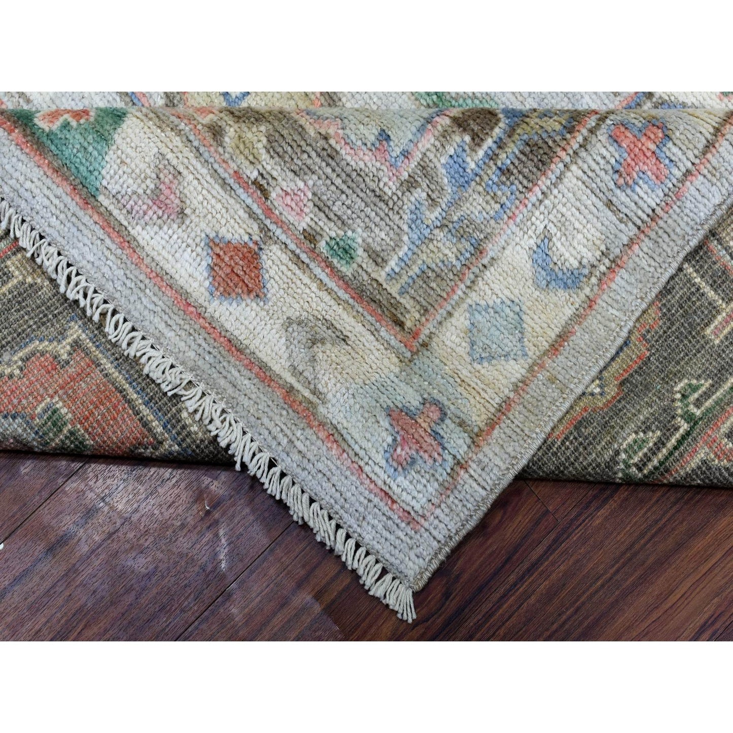 8'2"X10'3" Gray Soft Wool Hand Knotted Anatolian Village Inspired Rug