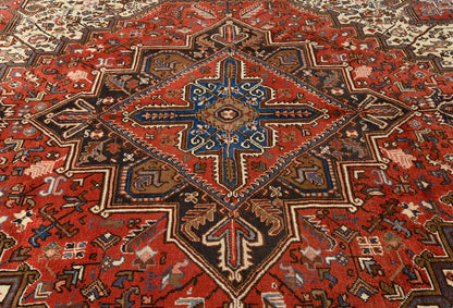 Handmade Serapi Heriz Oriental Rug 7X9 Ft Vintage