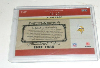 Alan Page 07 National Treasures Game Used Triple