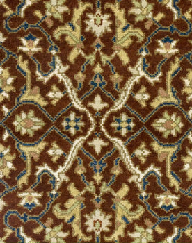 Handmade Rust Floral Chobi Rug Small Entryway