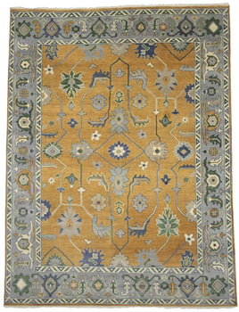 Handmade Oushak Chobi Floral Oriental Rug