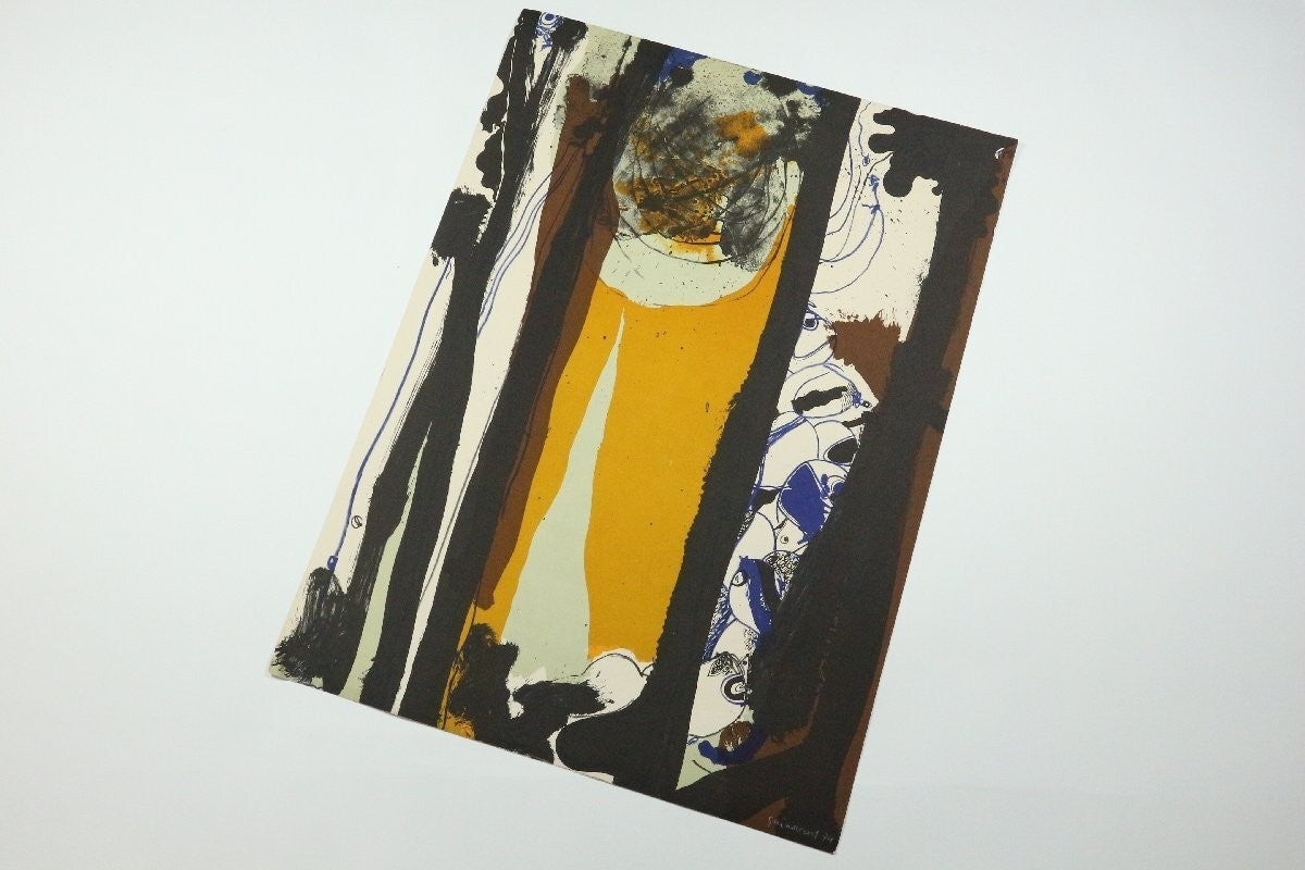 Josep Guinovart 1974 Lithograph Abstract Expressionist Print Barcelona Art 3/75